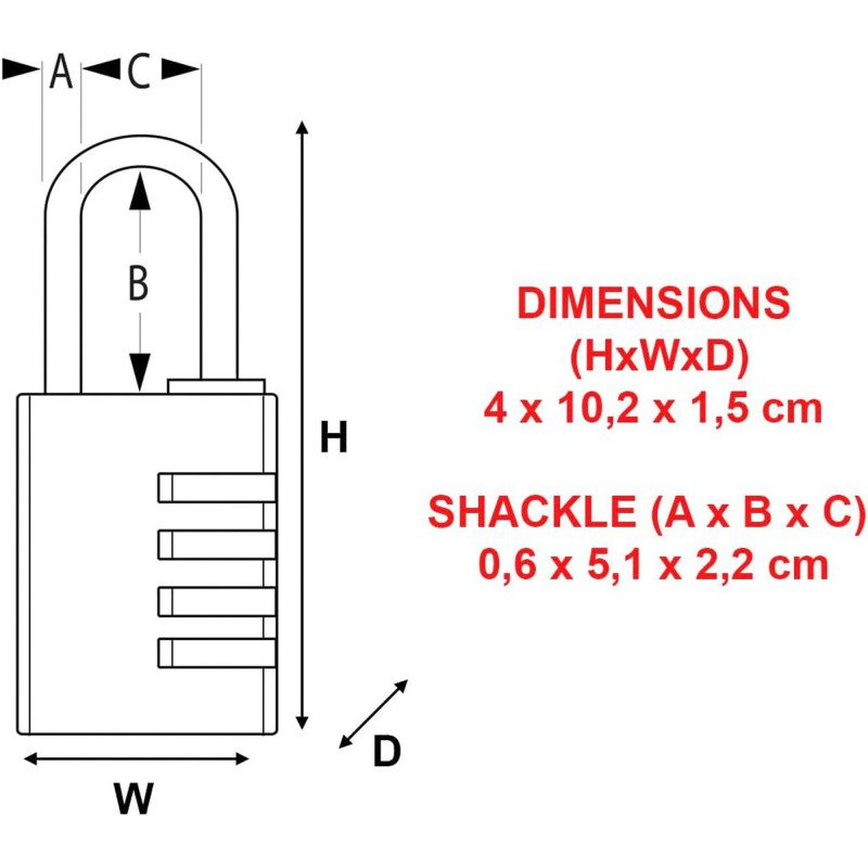 Cadenas à code en aluminium Master Lock - largeur 40 mm
