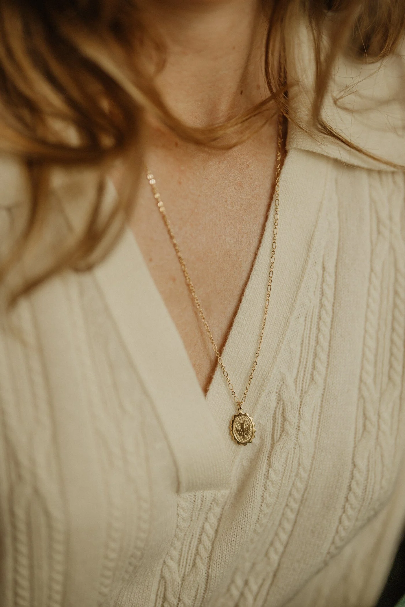 THÉMIS - Collier colombe doré à l'or fin | Blanc