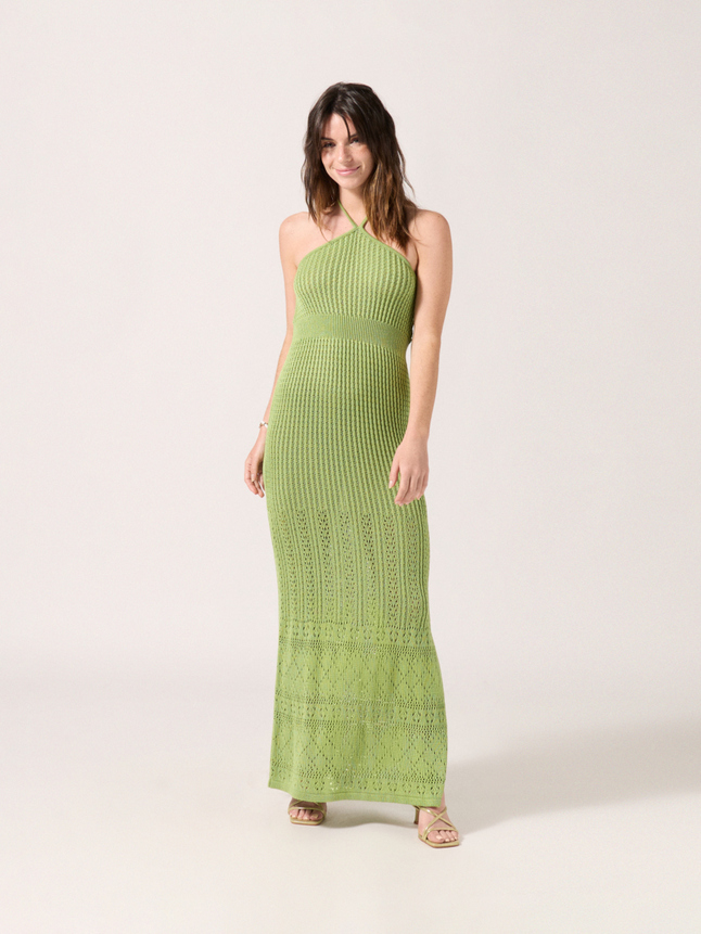 Robe longue en maille