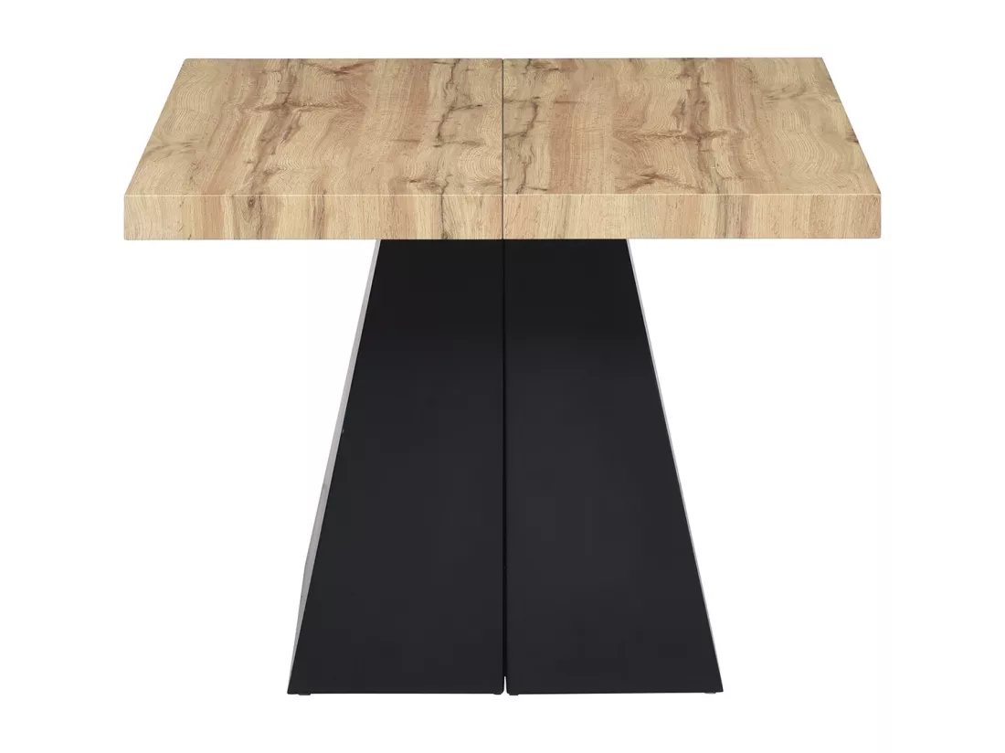 Table à manger extensible 4 à 10 personnes en MDF et métal - Naturel et noir - EMELIA