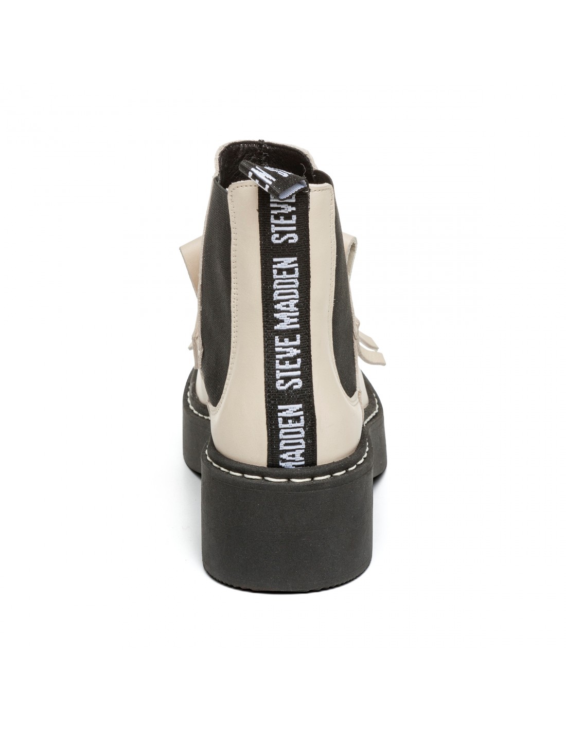 steve madden chelsea boots femme evana bootie cuir beige/noir