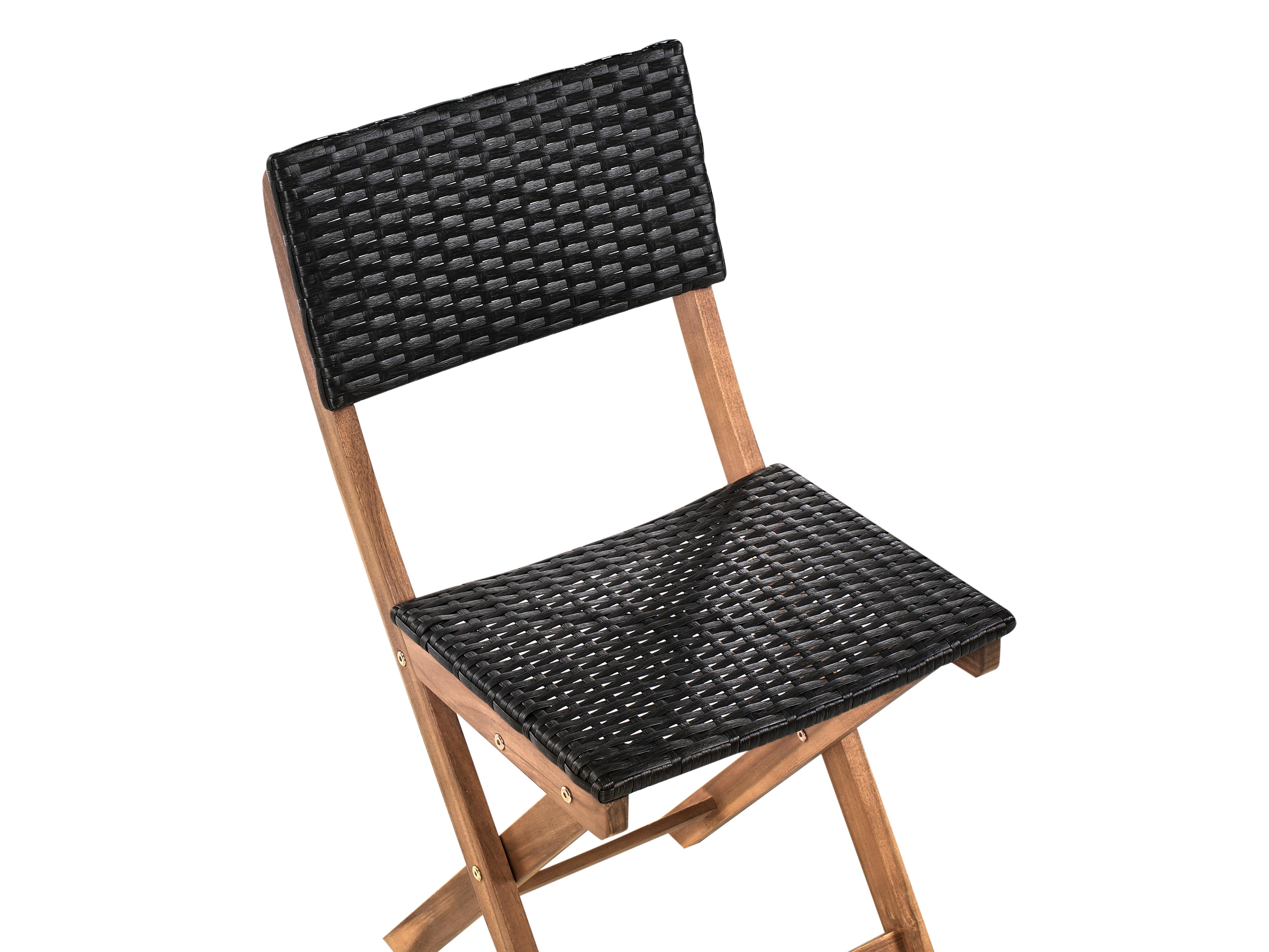 Bistroset RIVAROTTA Acaciahout Bruin/zwart