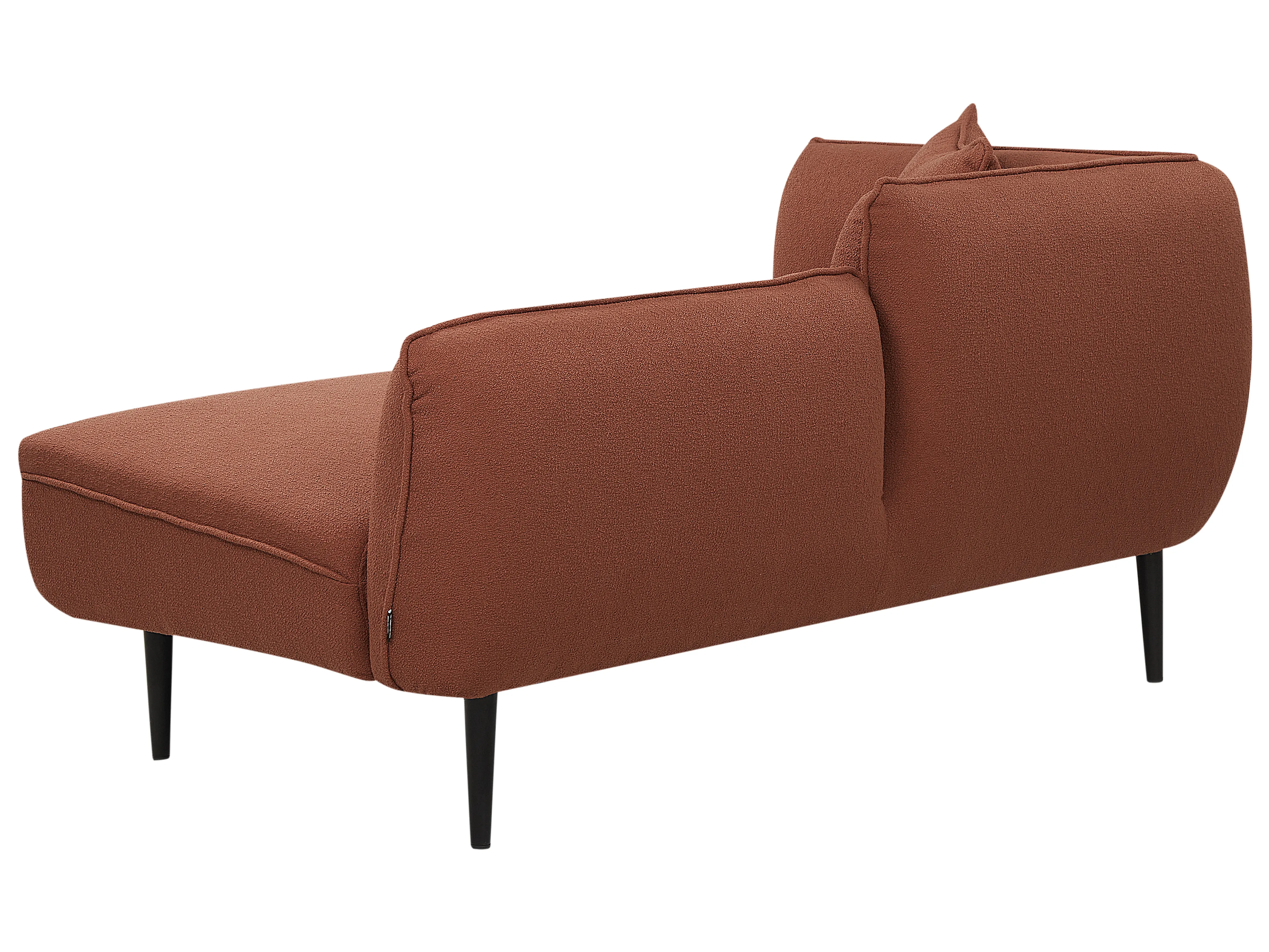Linkszijdige chaise longue CHEVANNES Bouclé Donkerrood