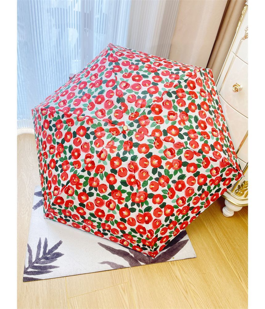 Fenmo - Compacte paraplu met bloemenprint (verschillende designs)