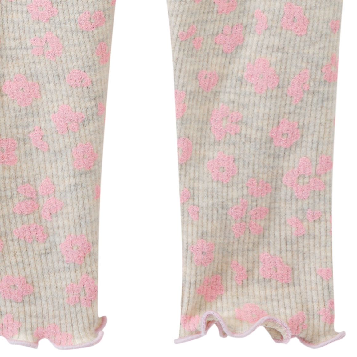 Topomini Baby Leggings mit Ripp-Struktur hellgrau / rosa