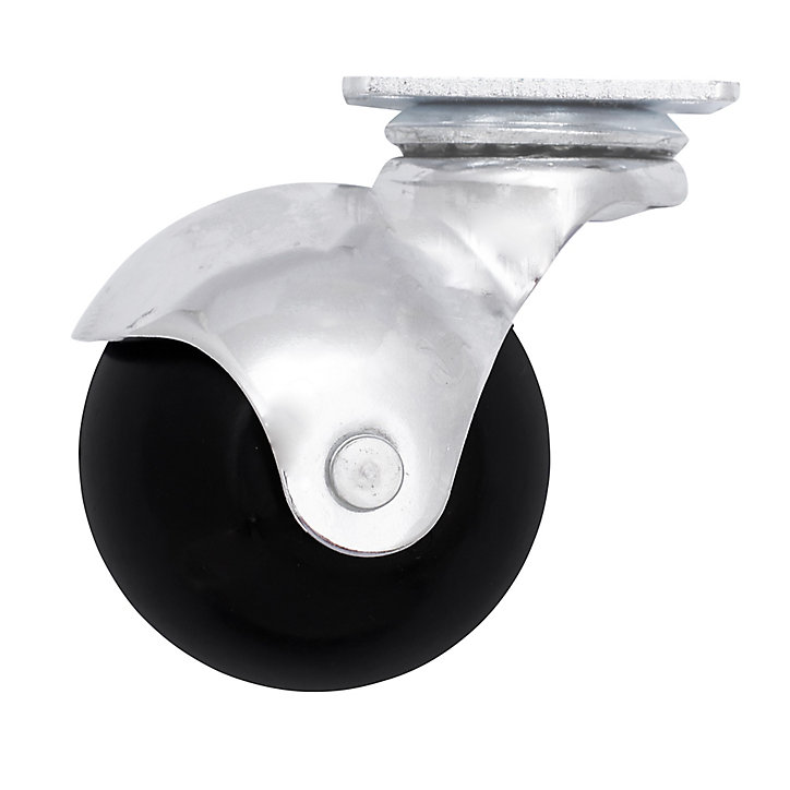 Roulette bille pivotante sans frein ø50 mm, plaque, charge max 40kg