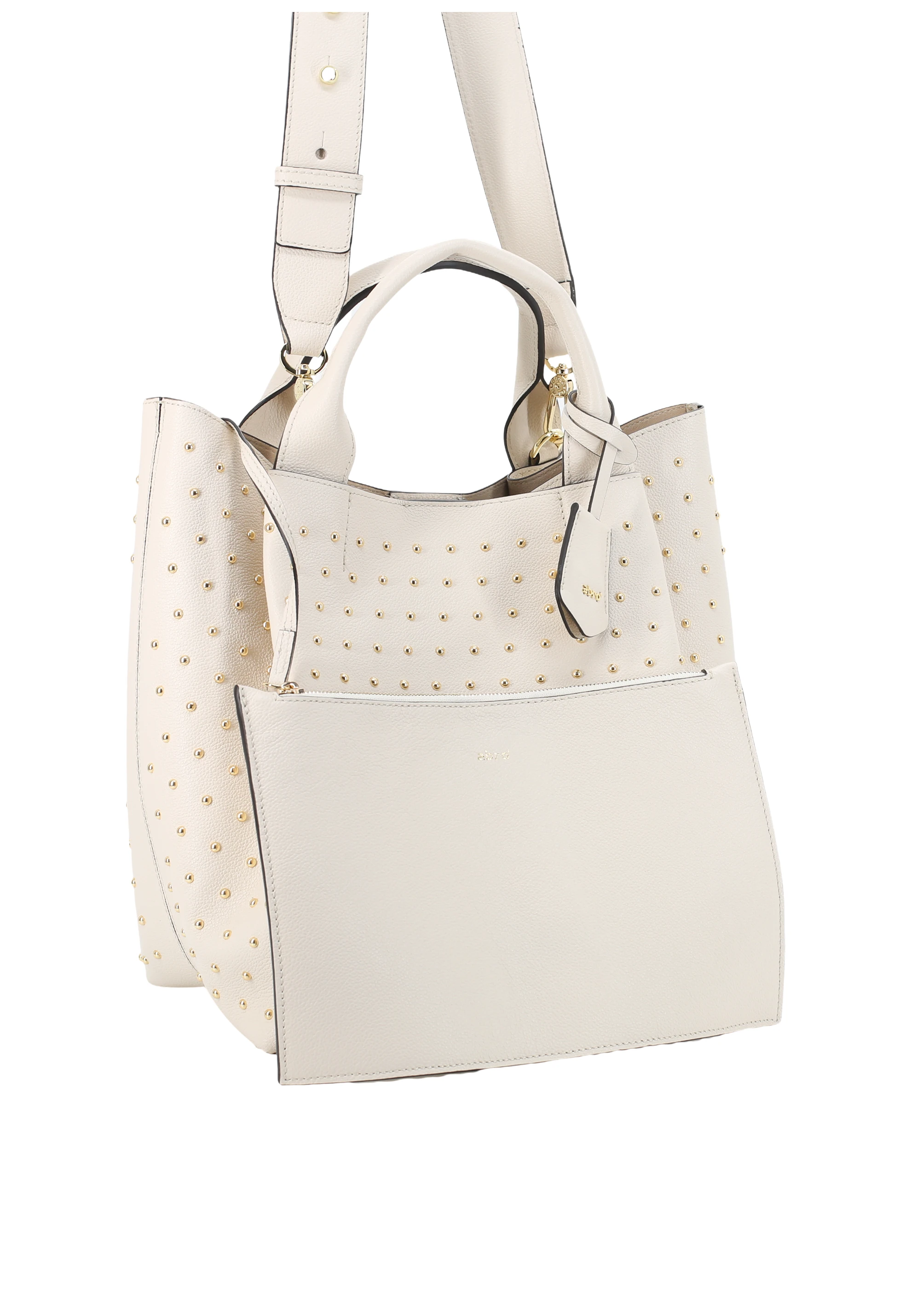 Shopper ESSENTIAL studs medium Leather Agave Standard