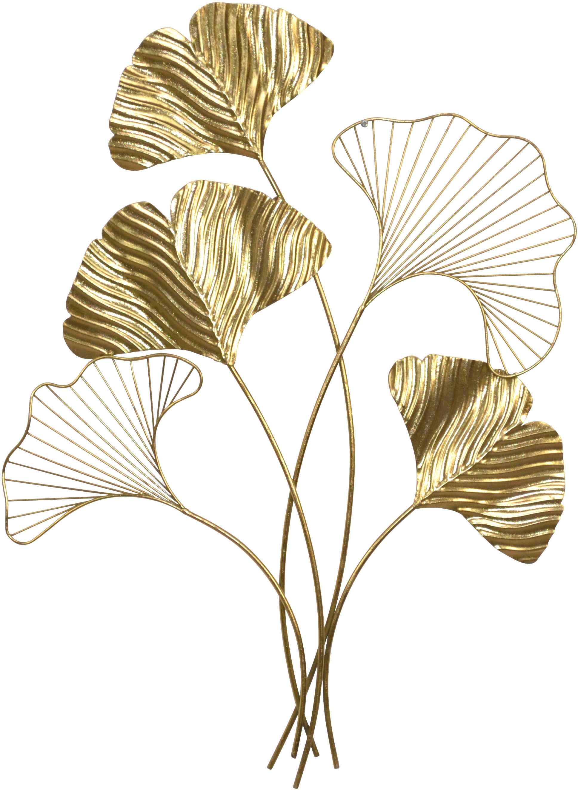 HOFMANN LIVING AND MORE Wanddekoobjekt »Wanddekoration« Ginkgo-Blätter goldfarben