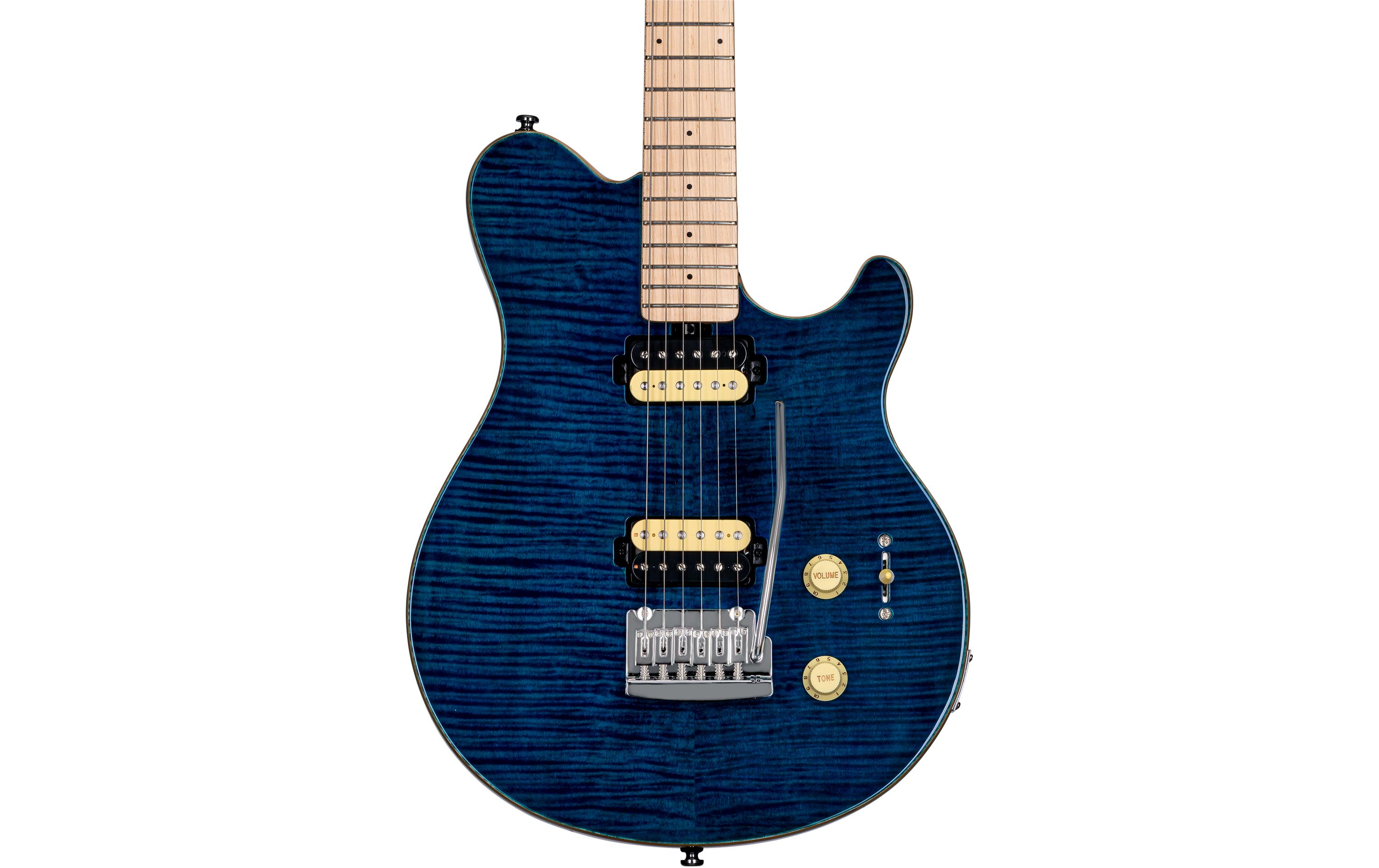 E-Gitarre Axis Flame Maple – Neptune Blue<br>Eine Innovation in der Gitarrengeschichte, die zum bekannten E-Gitarrenmodell wurde