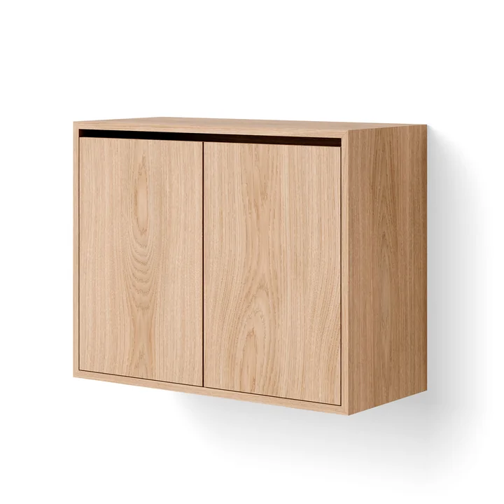 New Works - Hängeschrank mit Türen, hoch, Eiche natur