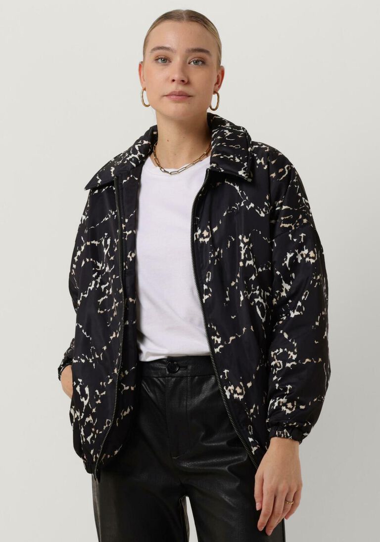 ALIX THE LABEL zwarte alix the label jack ladies woven oversized animal padded bomber