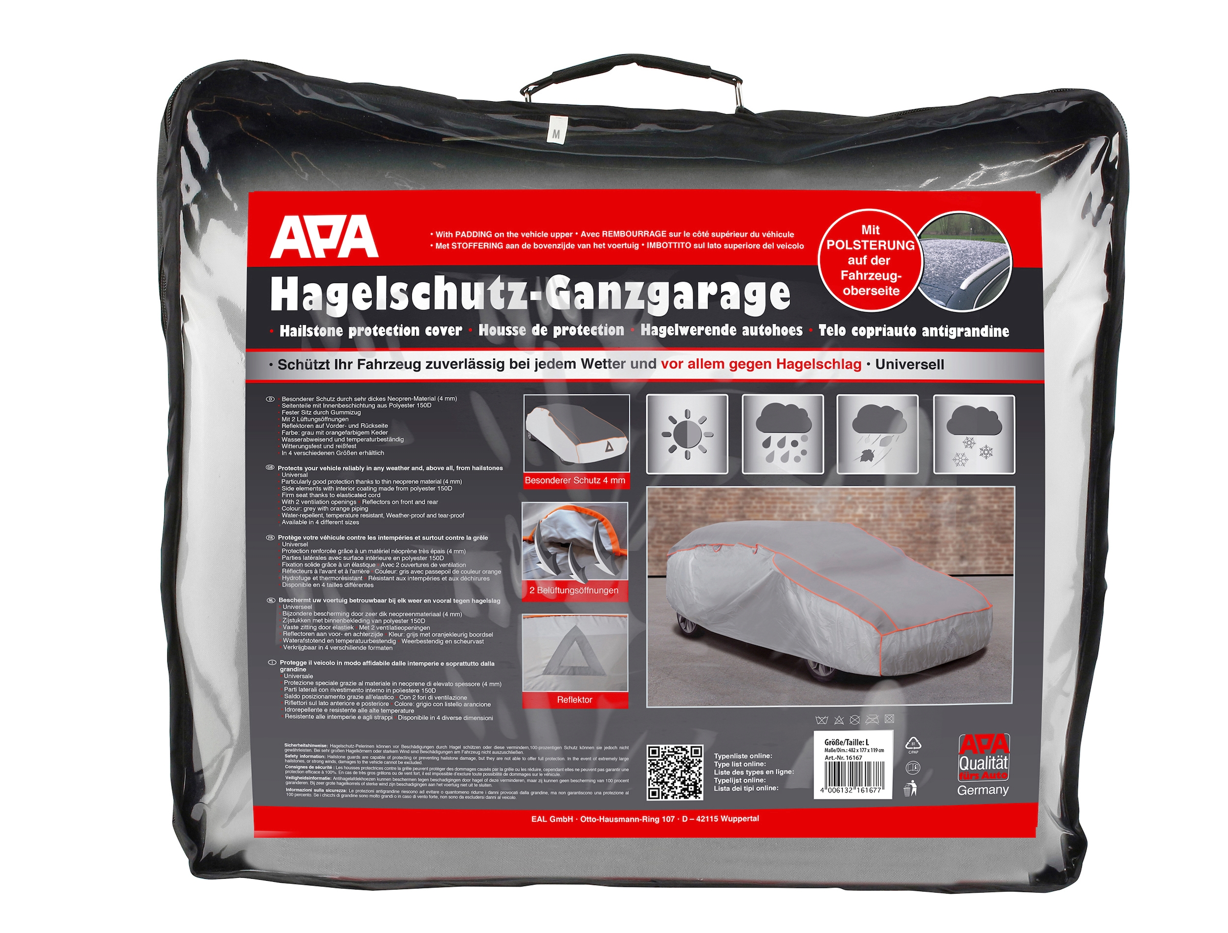 APA Faltgarage »APA 16168 Hagelschutz-Ganzgarage« mit Gummizug L ,  571 x 203 x 119cm