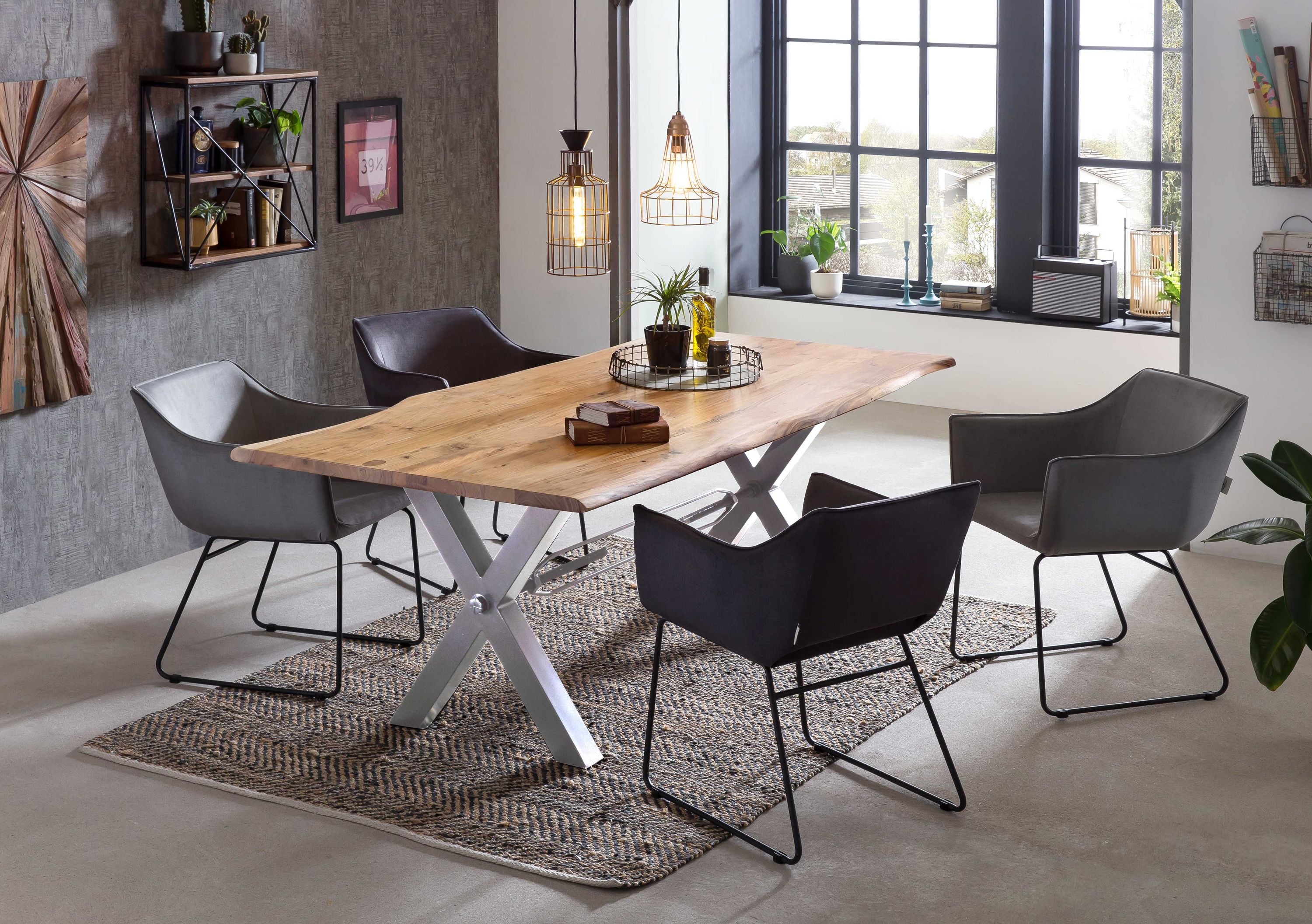 Tisch 160x85 Akazie natur Küchentisch Esstisch Speisetisch Esszimmer Wohnzimmer