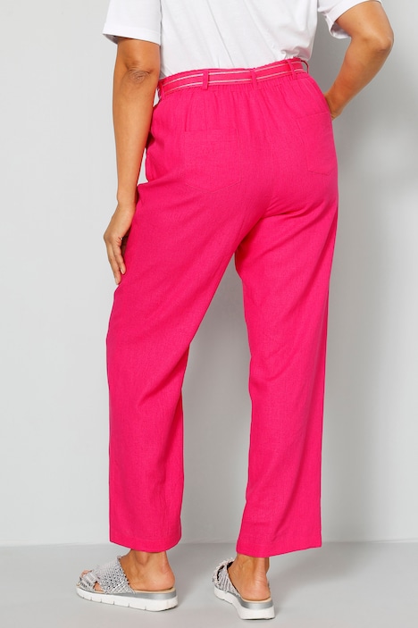 Hose, Straight Fit, Pailletten, Bindegürtel