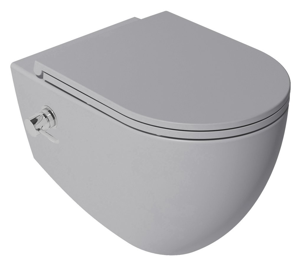 Isvea Infinity toilet met bidet en softclose zitting grijs