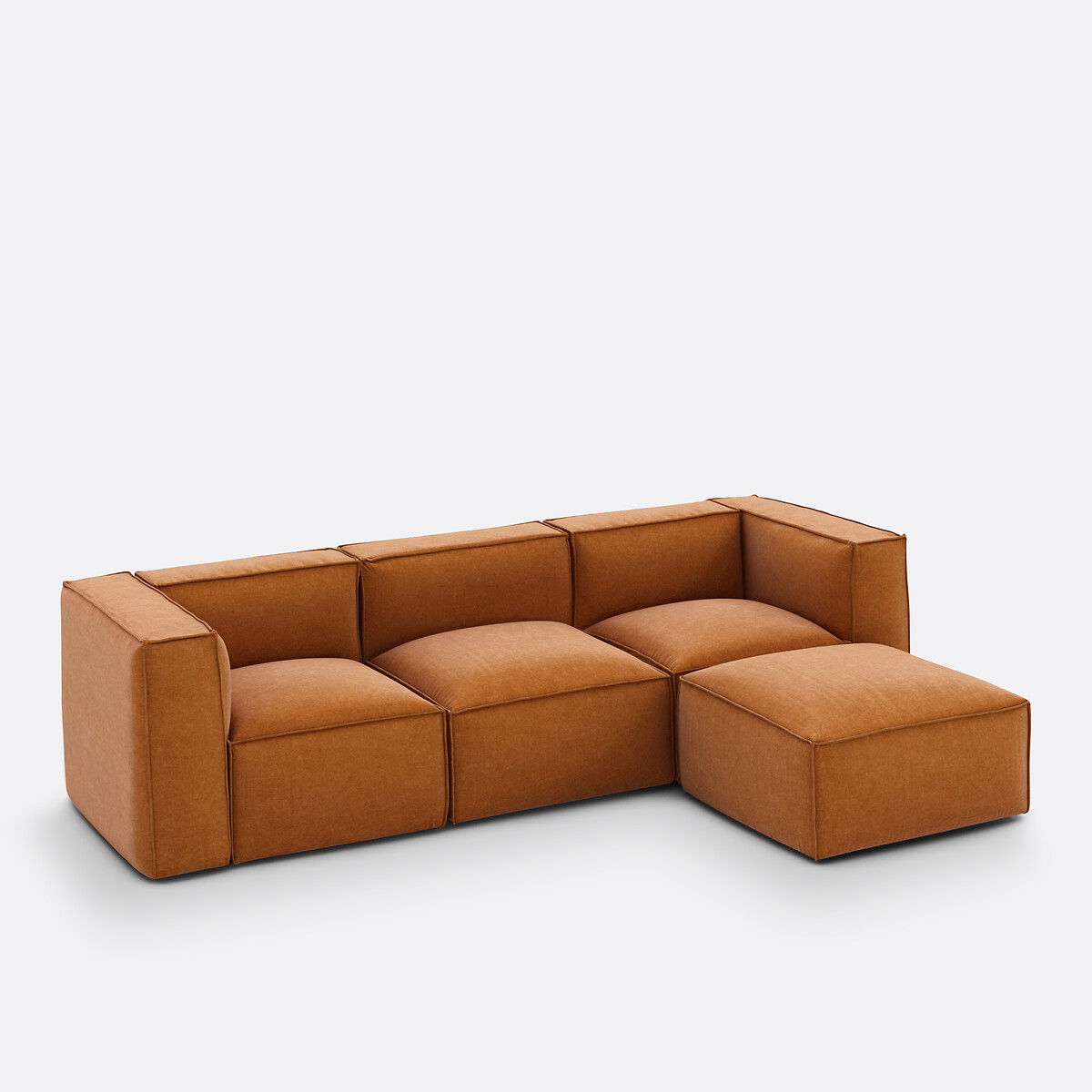LA REDOUTE INTERIORS<br>Sofá modular de veludo texturizado, Seven