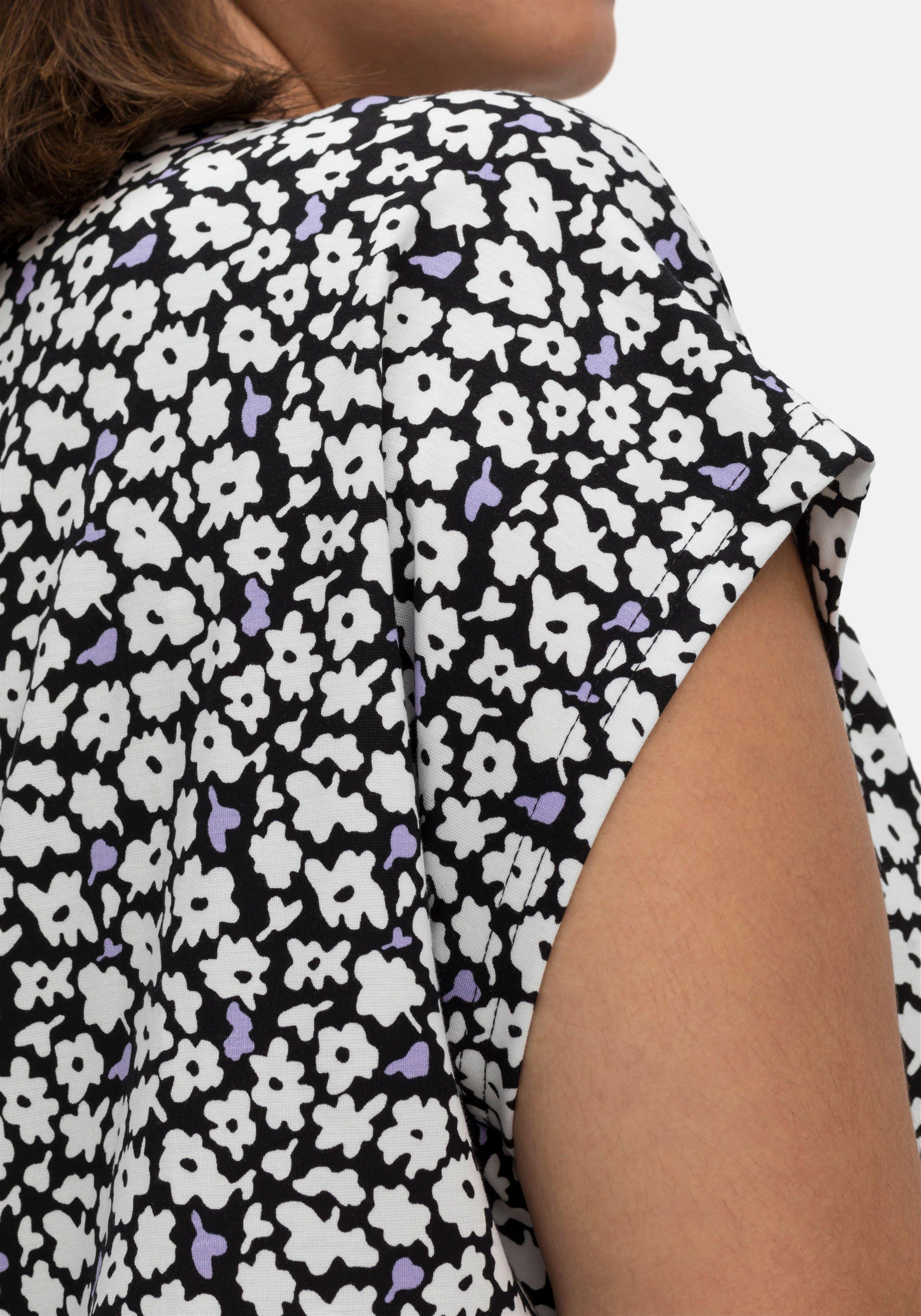 Shirt mit Blumendruck und dekorativen Falten