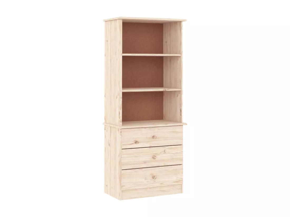Bibliothèque avec tiroirs ALTA 60x35x142 cm bois massif de pin