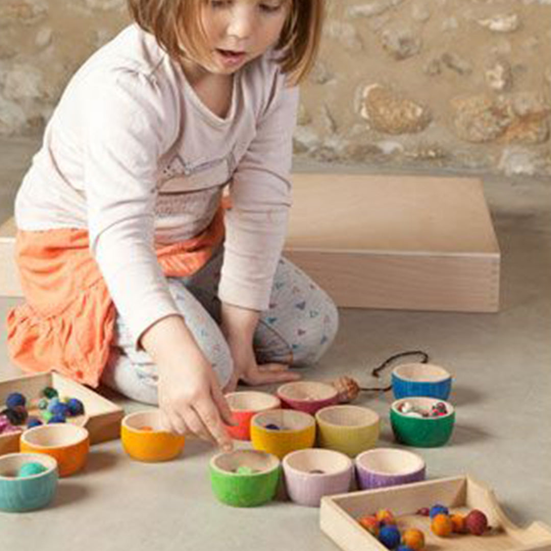 Grapat houten bakjes (6st) 15-119