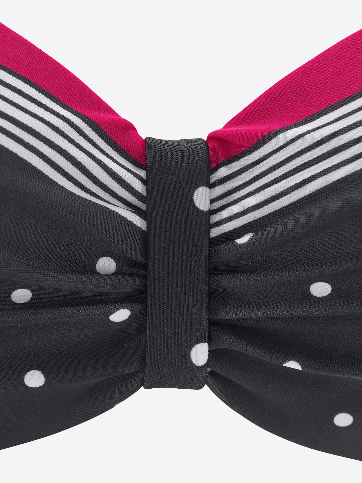 Haut de maillot de bain bandeau mélange élégant de rayures et de pois