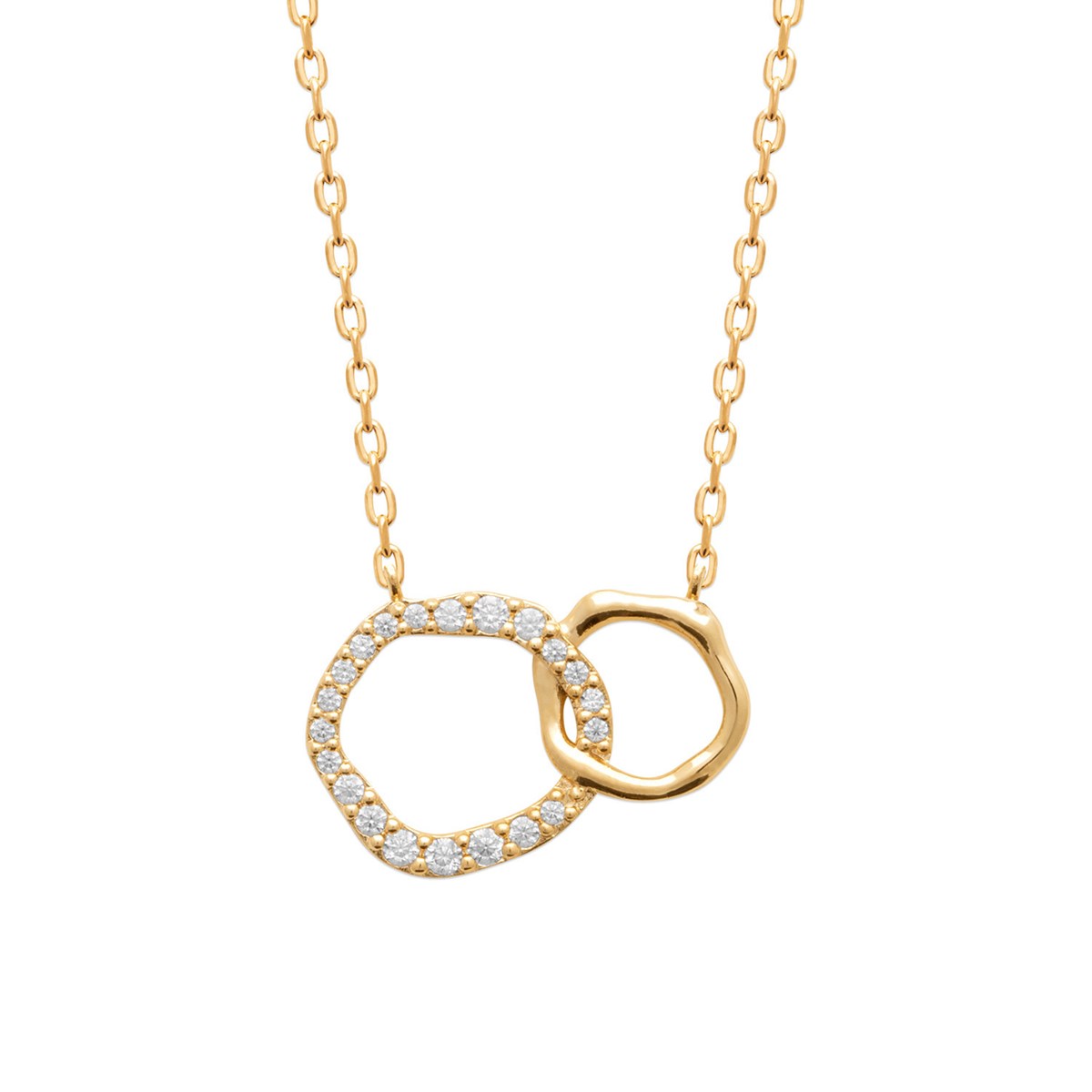 Collier Brillaxis plaqué or anneaux OZ