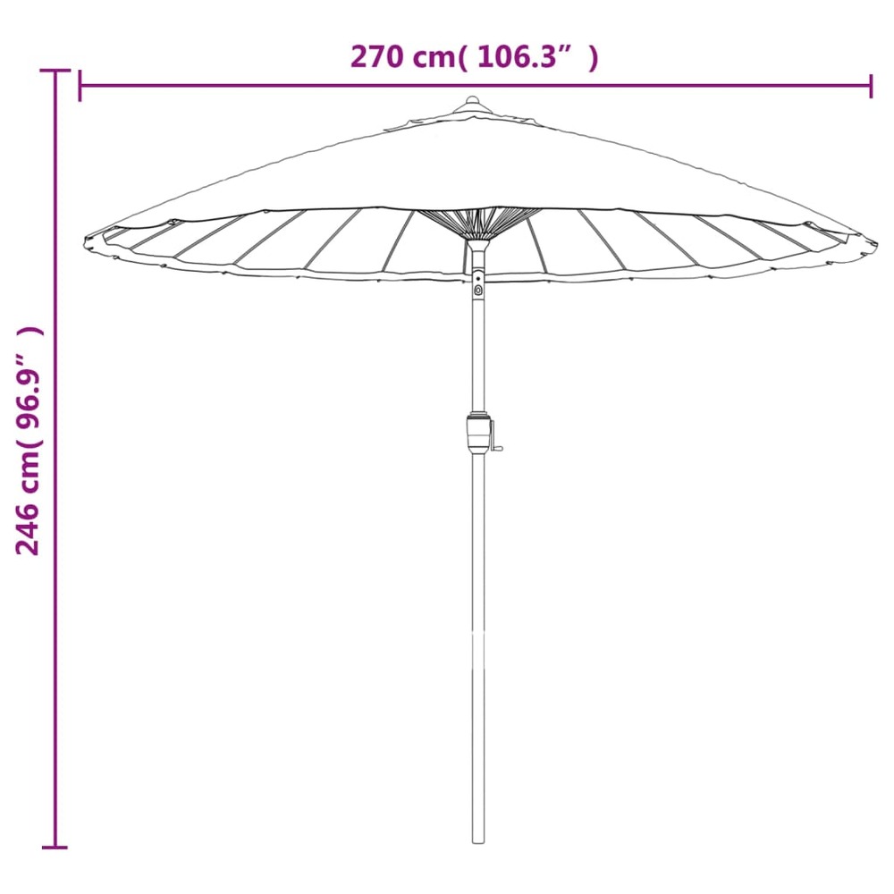 Parasol d'extérieur avec mât en aluminium 270 cm bordeaux