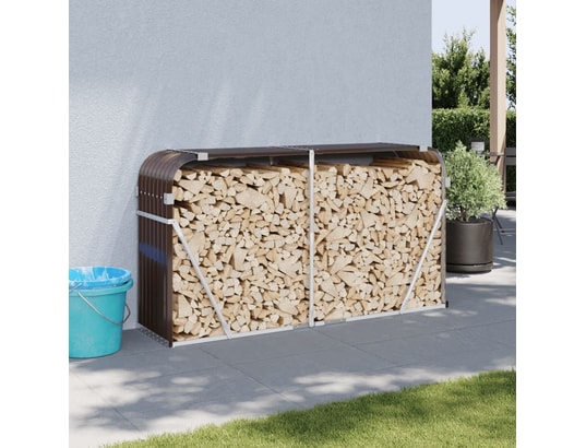 VIDAXL - Sac à outils Porte-bûches marron 180x45x100 cm acier galvanisé