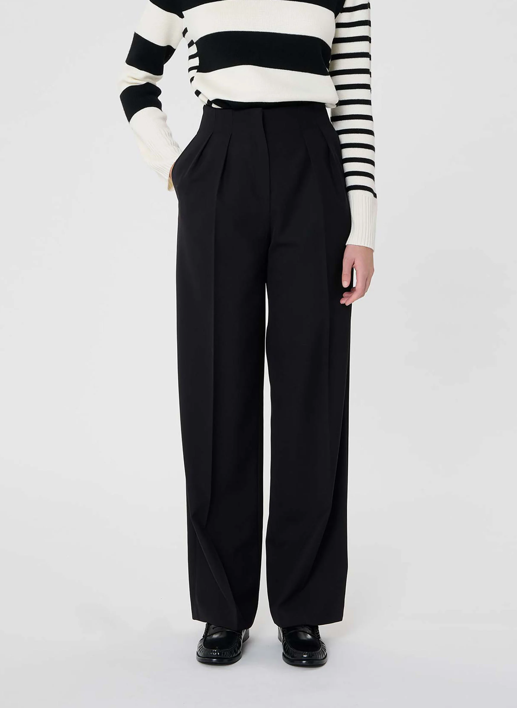 PARIGI - Pantalon droit taille haute | Noir