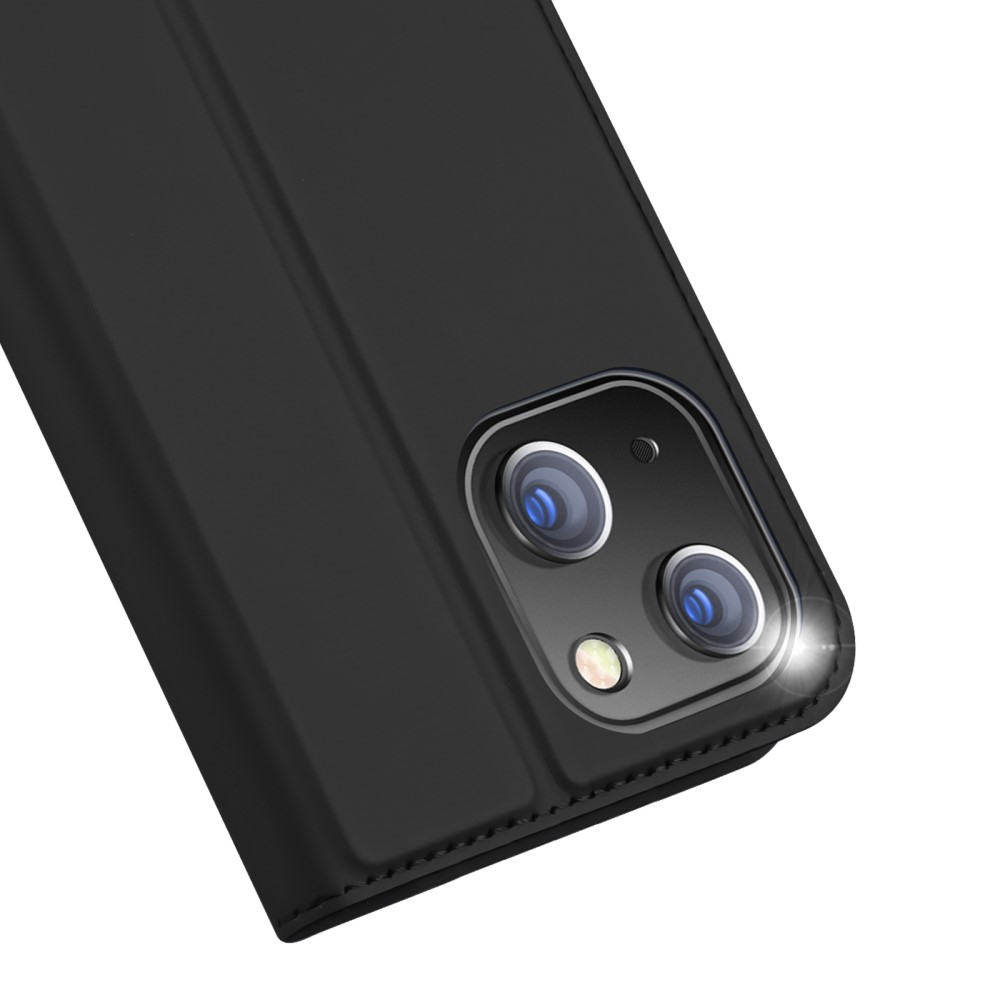 iPhone 15 Wallet Cover Leder Tasche - Schwarz