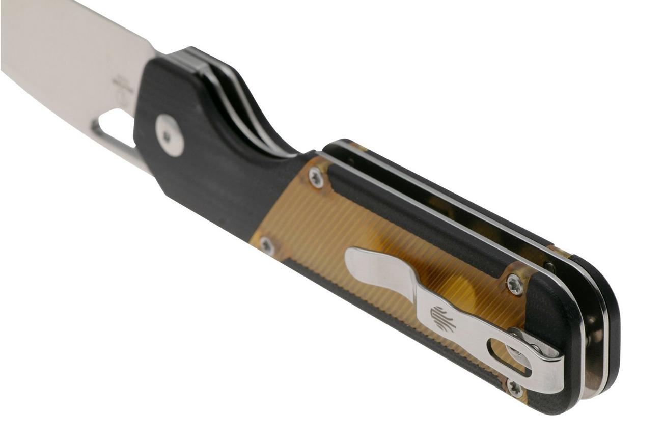 Kizer Vanguard Militaw V3634C1 Liner Lock, Satin 154CM, Black G10, PEI Ultem Inlay, zakmes, Jonathan Styles design