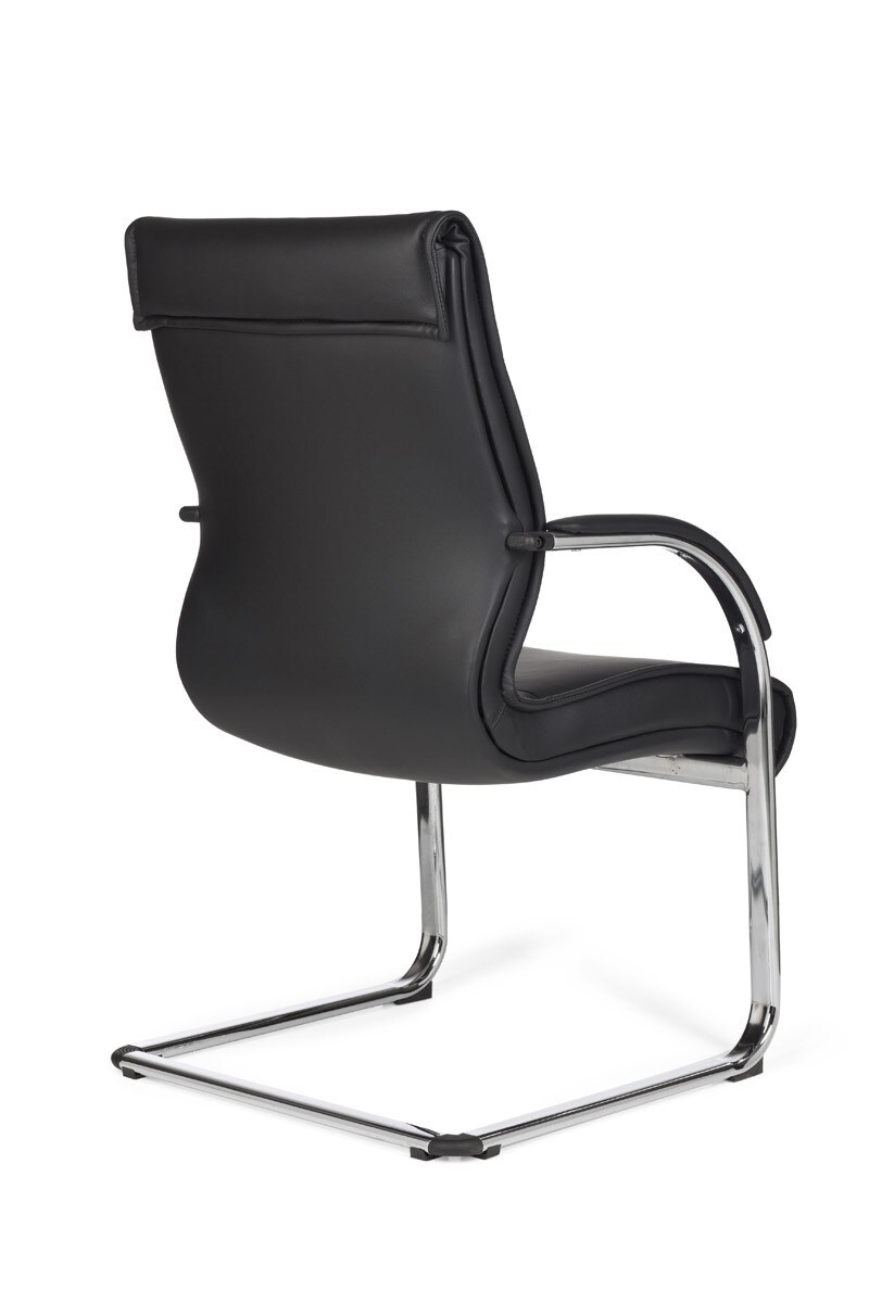 KADIMA DESIGN Freischwinger SANGRO Kunstleder, Chromgestell, Lendenstütze, bis 120 kg, in Caramel/Weiß/Schwarz