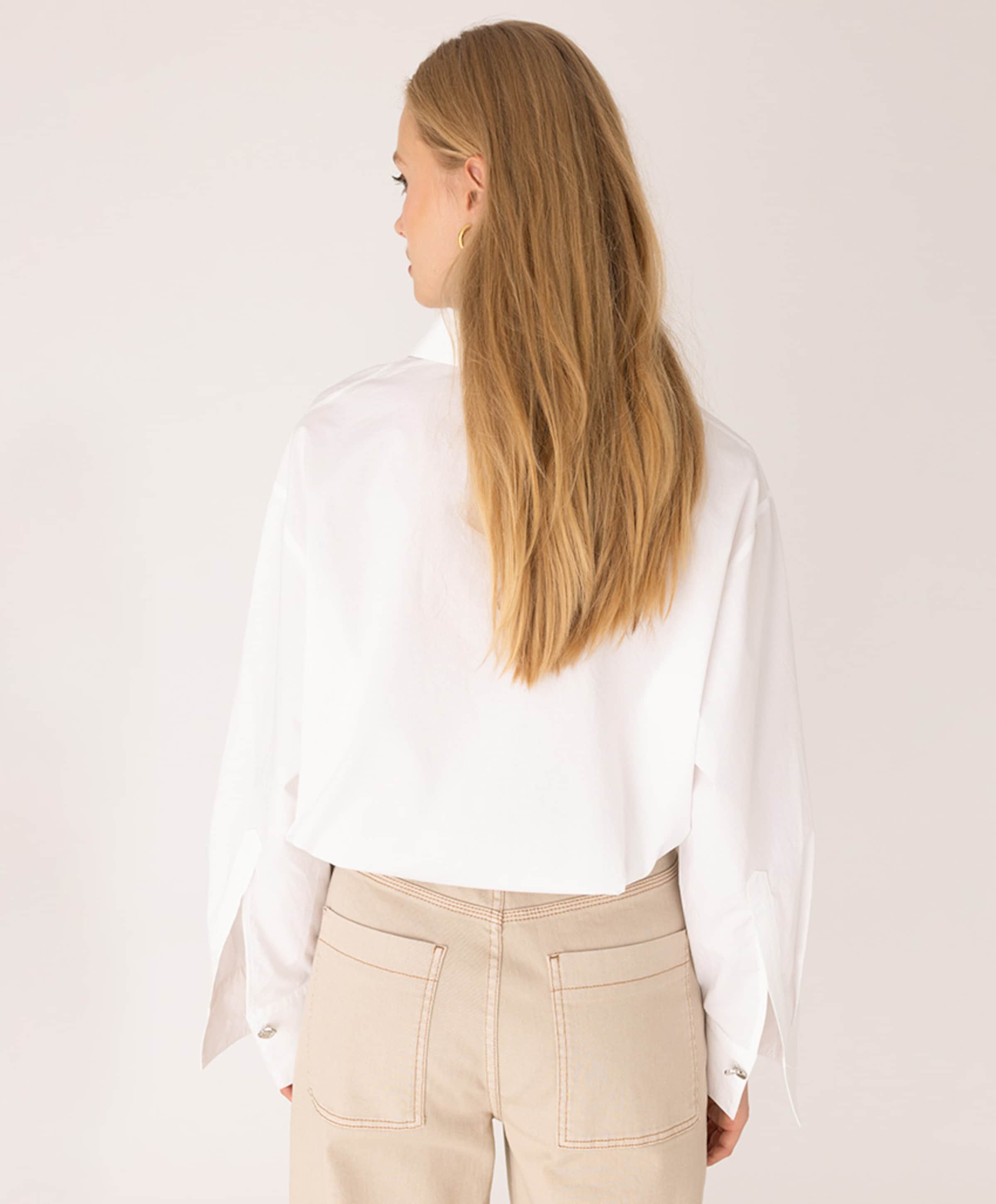 Anna Blue Dames blouse wit