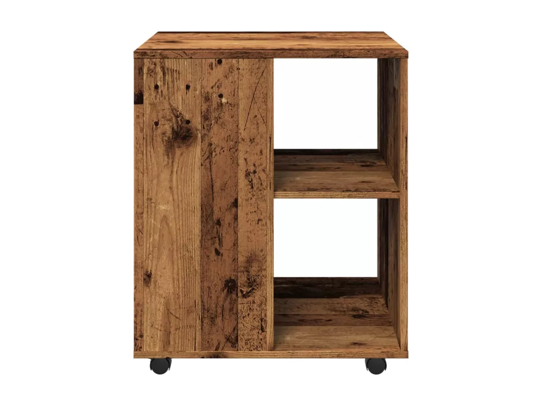 Armoire à roulettes vieux bois 60x53x72 cm bois d'ingénierie