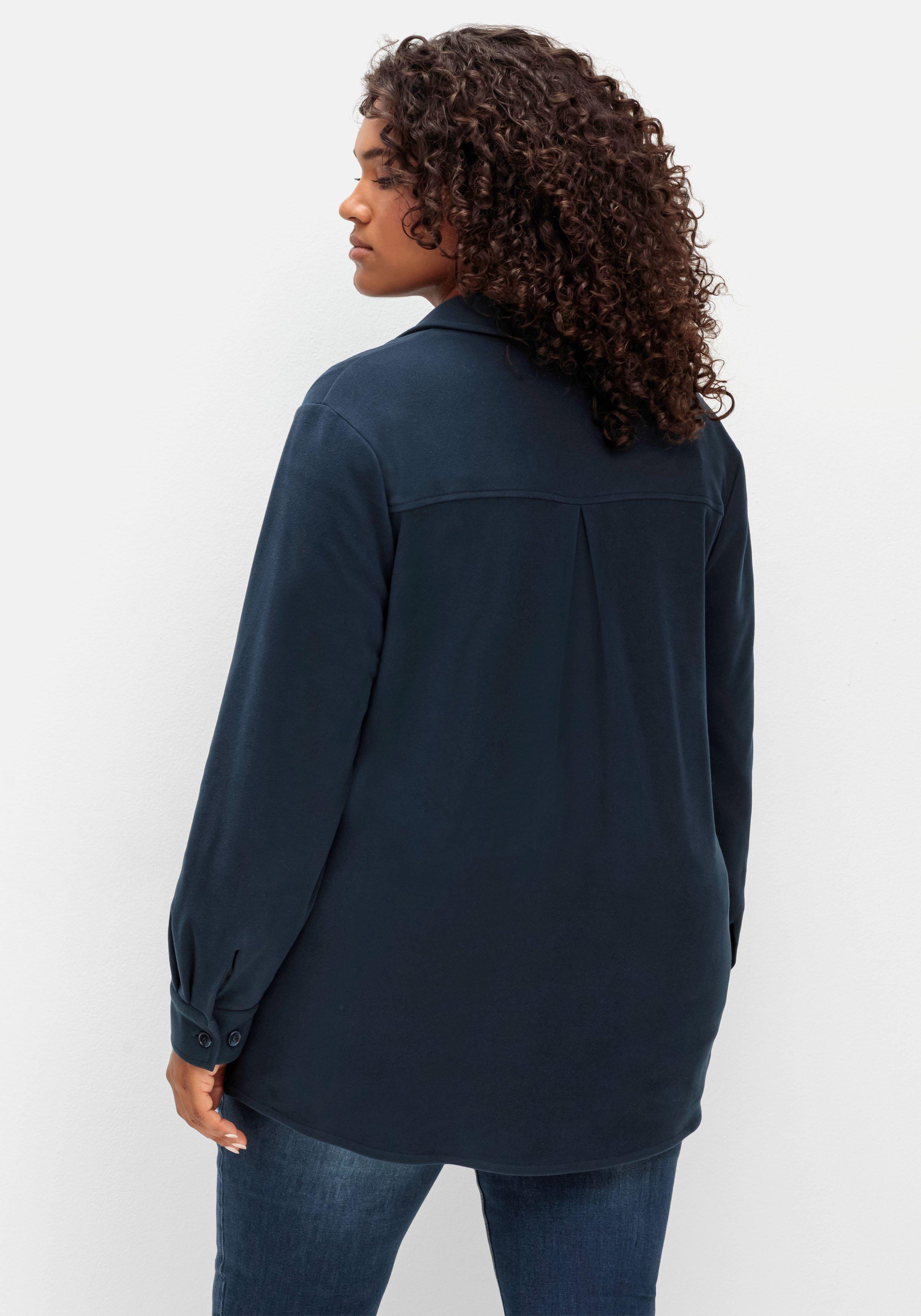 Kuschelfleece-Blusenjacke mit Taschen