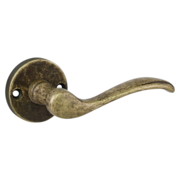 Gamma deurkruk set Athene rond rozet messing antiek