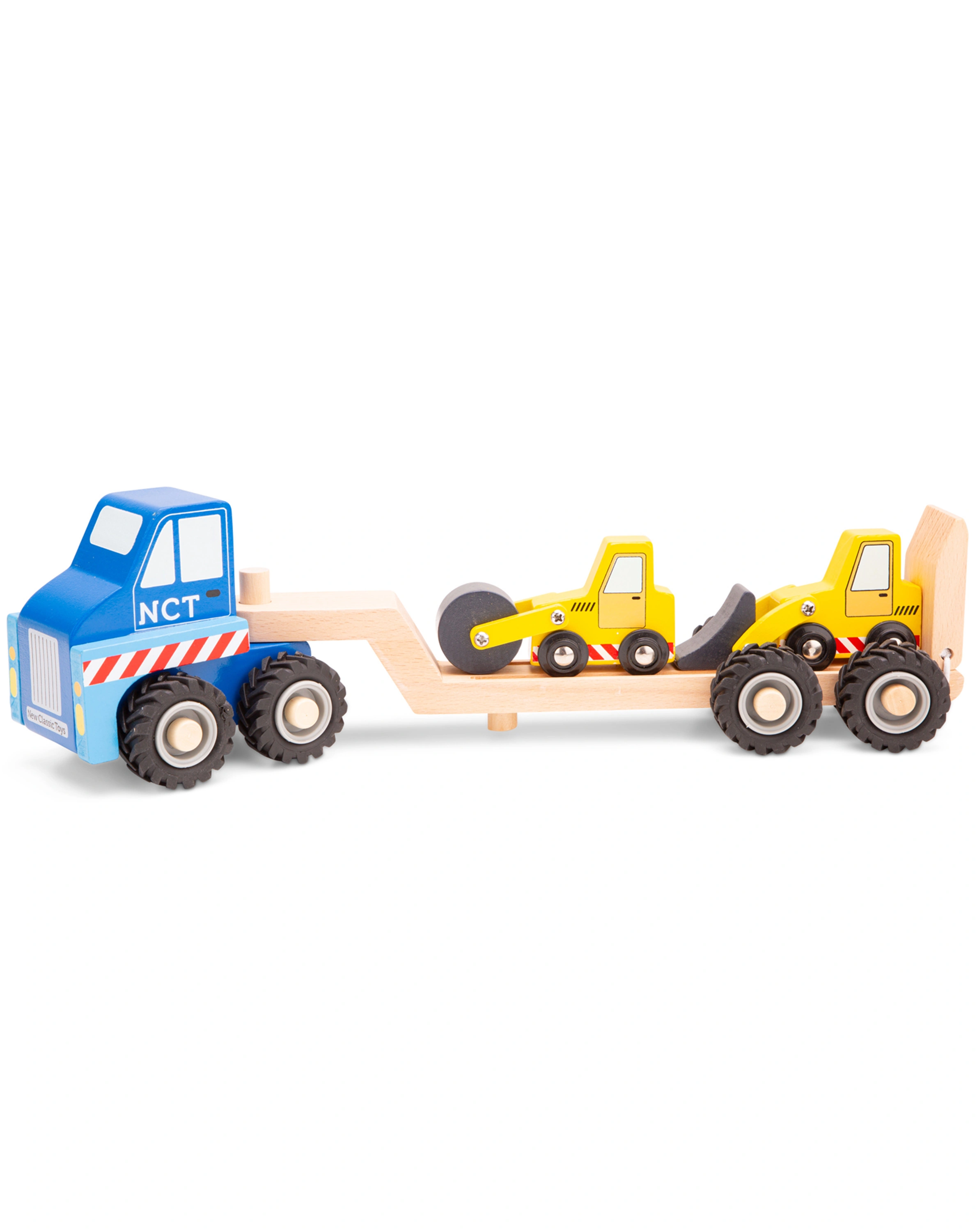 Holz-Fahrzeug TRANSPORTER mit Baustellenfahrzeugen