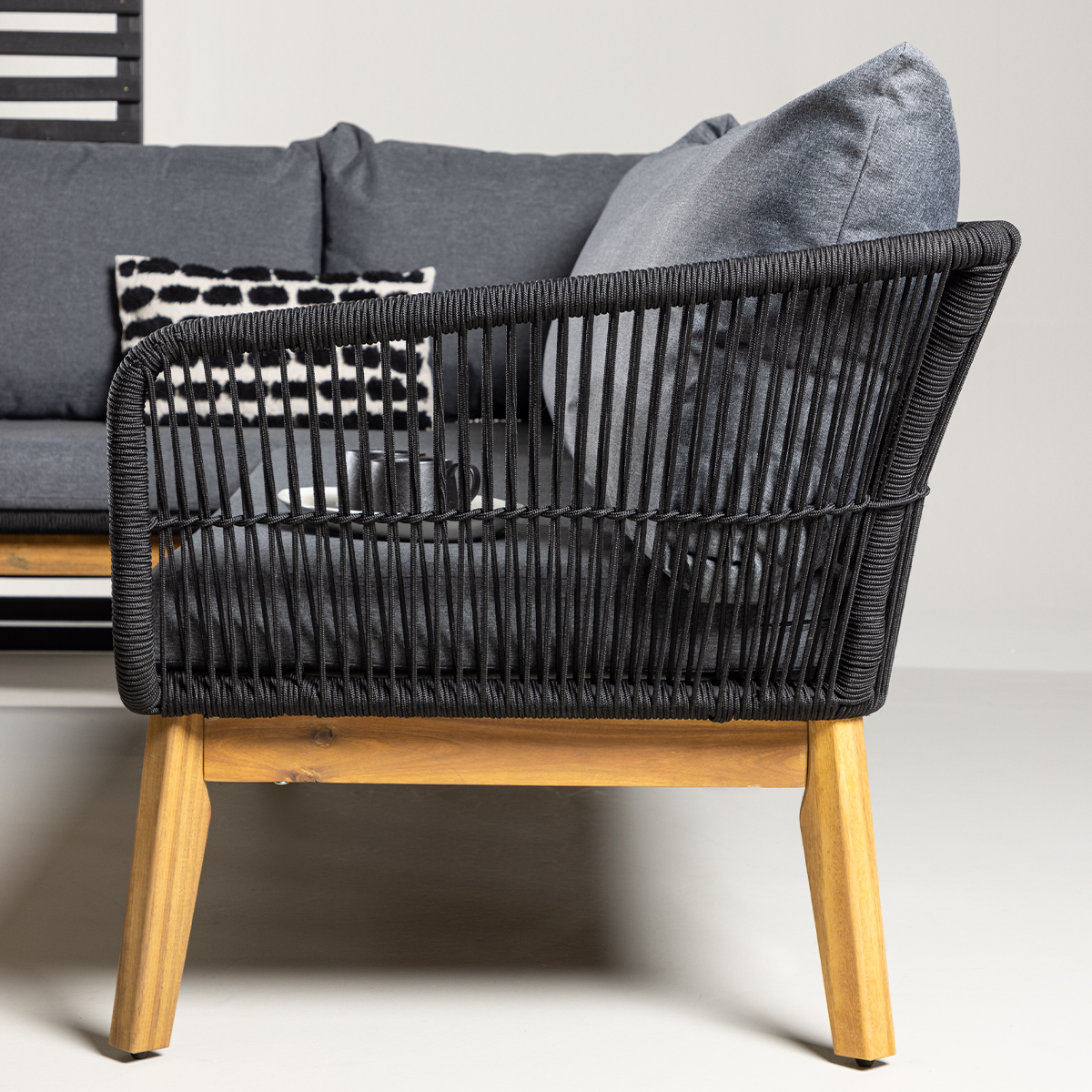Tuin loungeset grijs Pam - met zitkussens Grijs