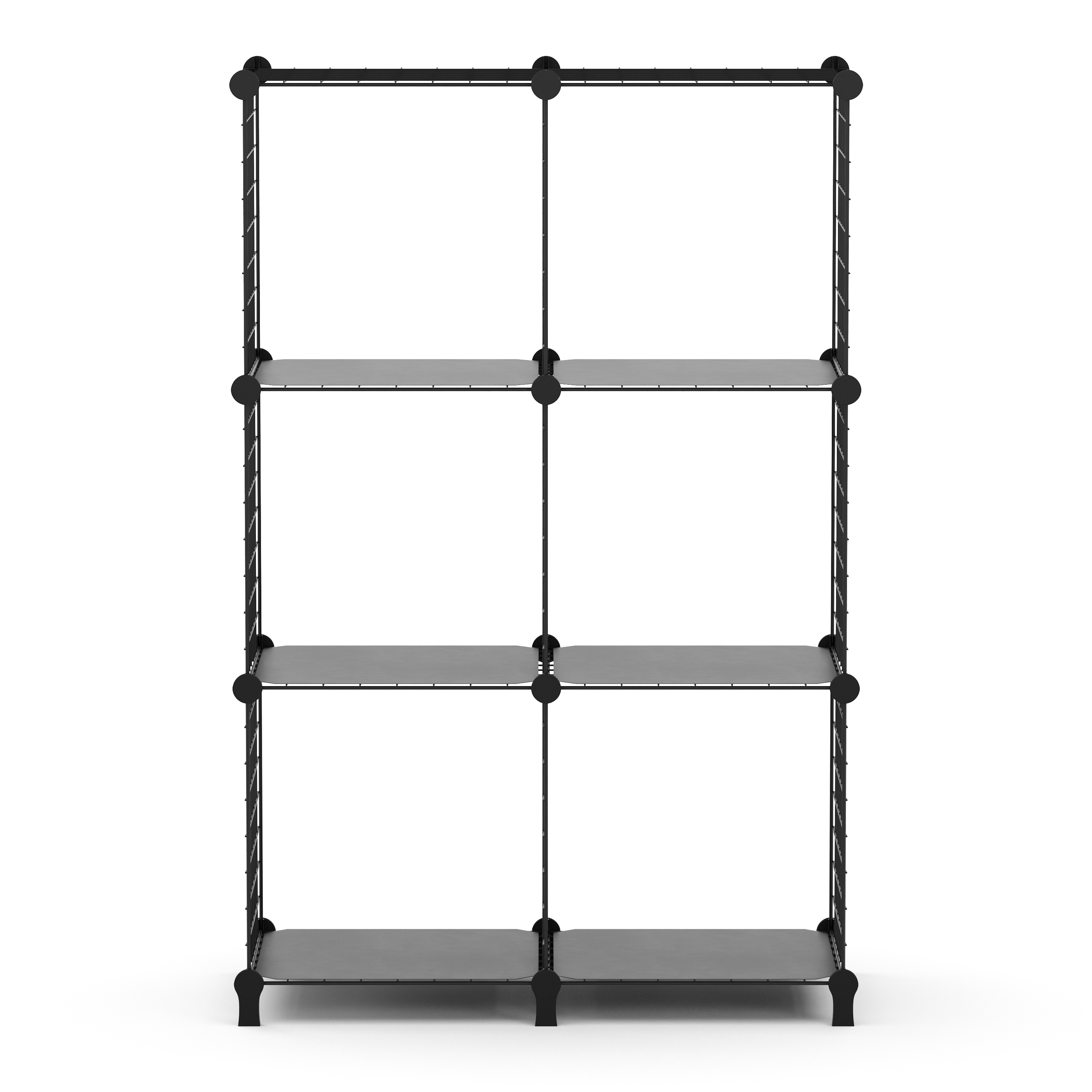 Regal Metall 6 Fächer 74 x 38 x 113 cm schwarz
