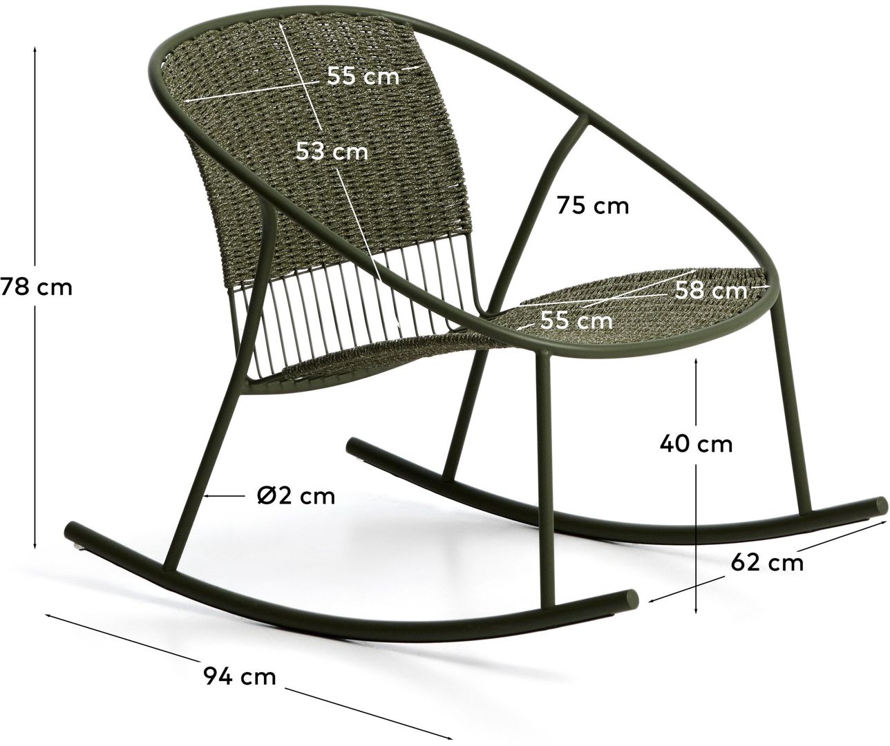 Kave Home   Atrani Outdoor Schommelstoel
