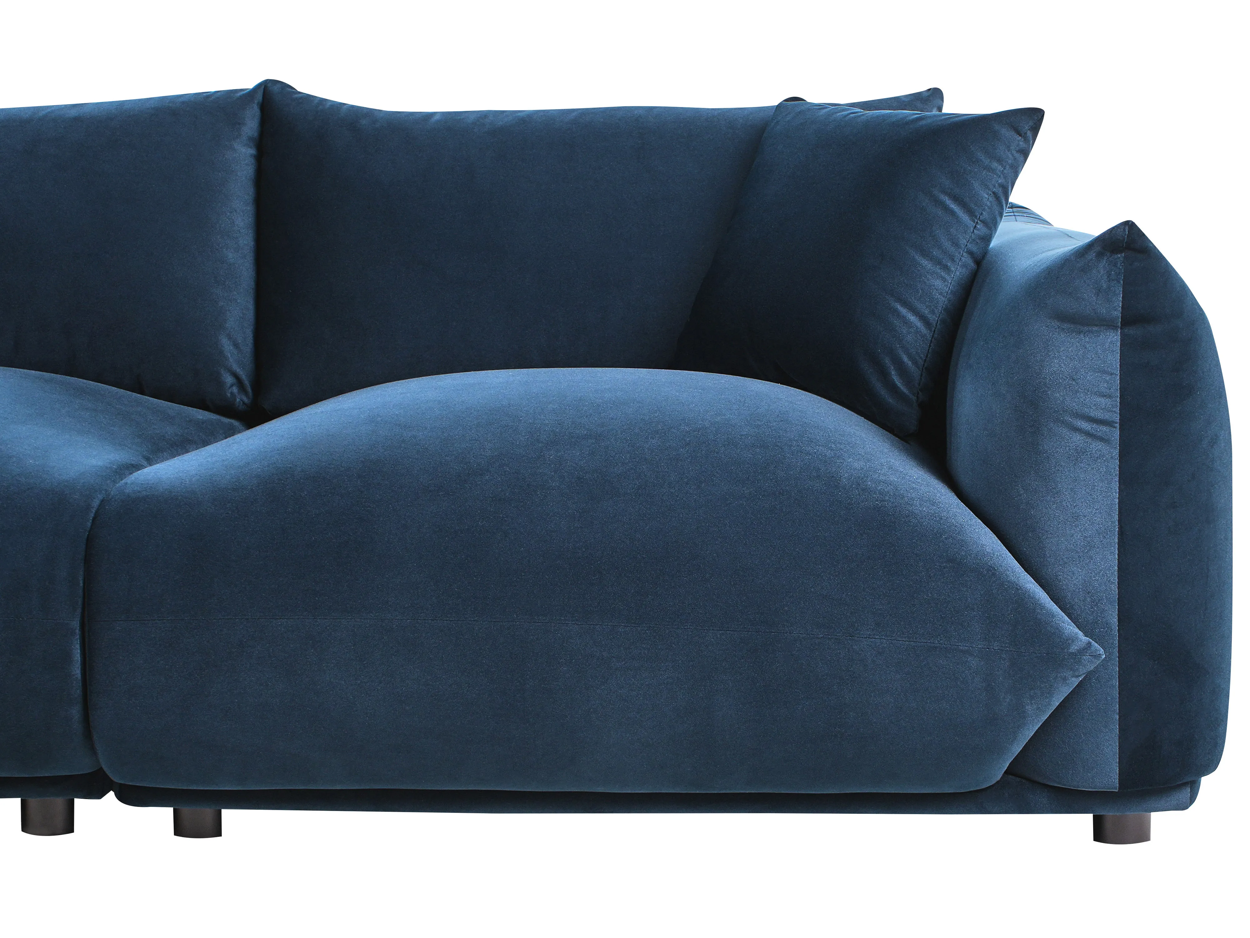 Bank 3-zits LUVOS Fluweel Donkerblauw