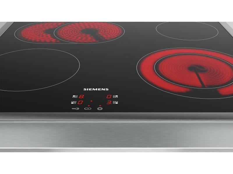 Siemens Glaskeramik-Kochfeld EF645HNA2C Flachrahmen-Design Glaskeramik-Kochfeld mit 4 Herdplatten