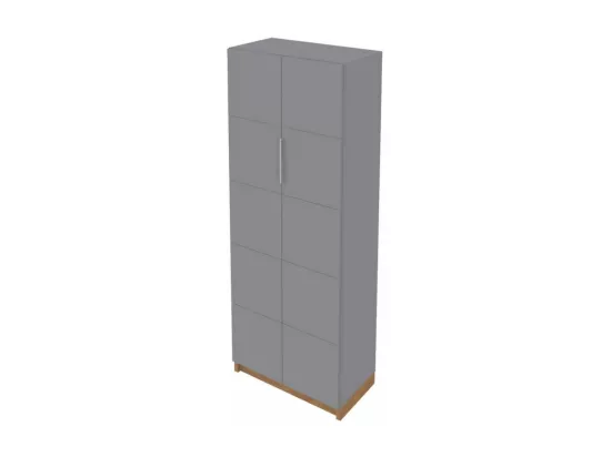 Armoire 2 Portes Grise 10 Niches L 68 H 180.7 P 37.6 cm