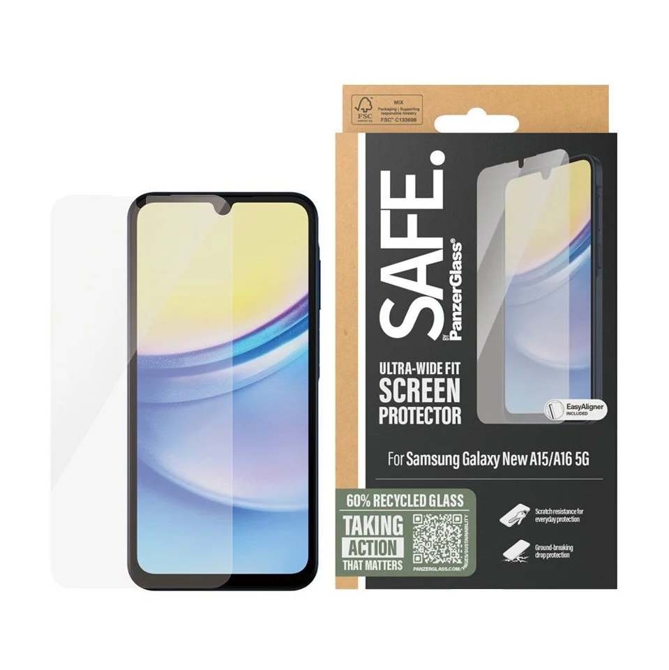 SAFE by PanzerGlass - Screen Protector - Samsung New A15/A16 5G - Ultra-Wide Fit