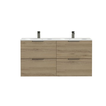 Tiger badkamermeubel Studio 120cm chalet eik/matwit met platte RVS greep