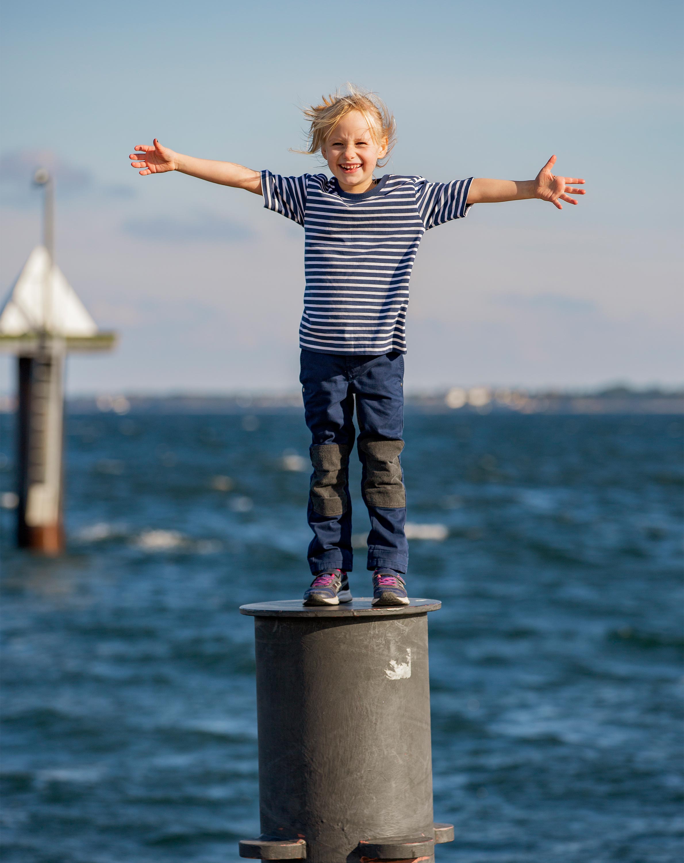 T-Shirt HANNES gestreift in darkblue/white