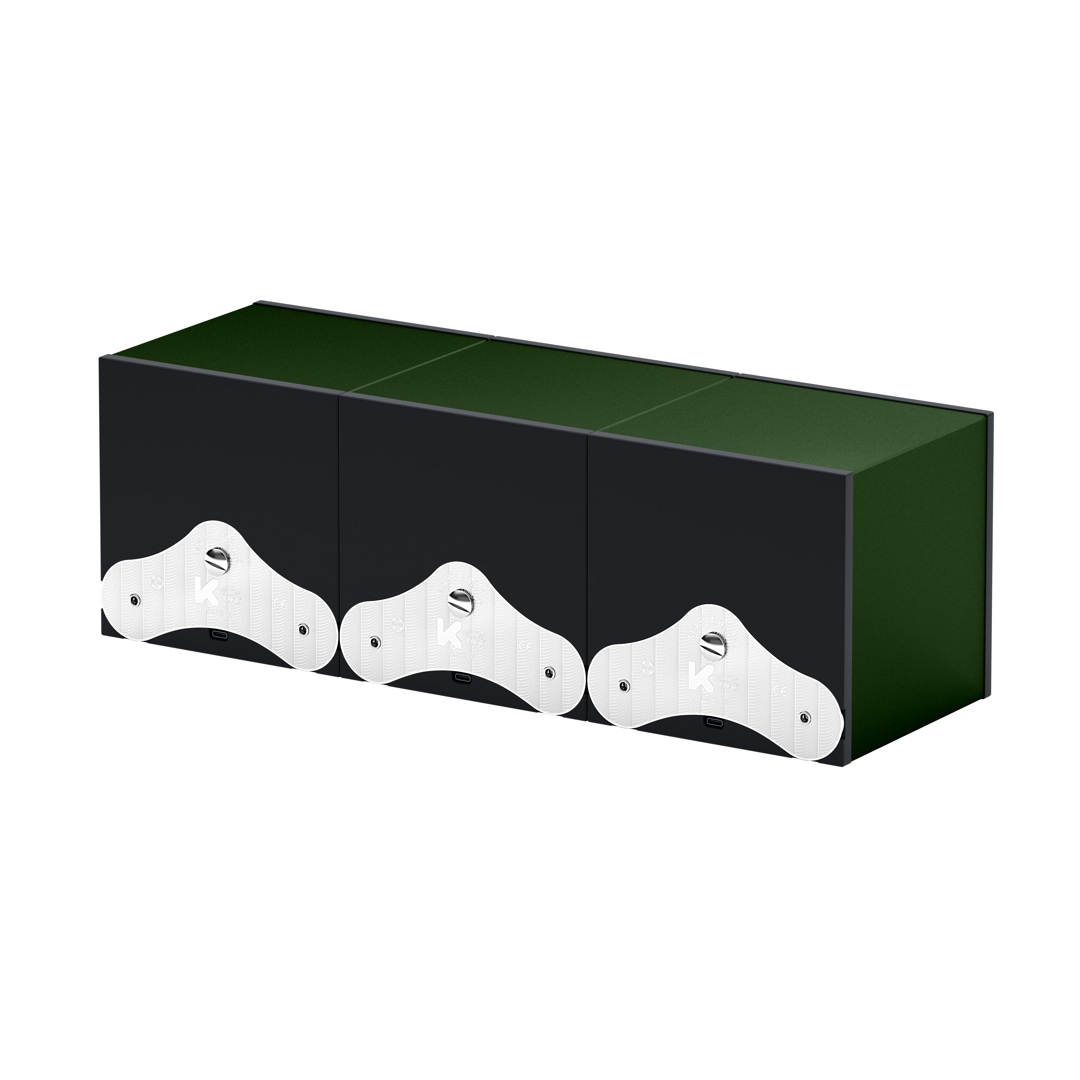 SwissKubik Masterbox Aluminium Dunkelgrün - 3 Uhren