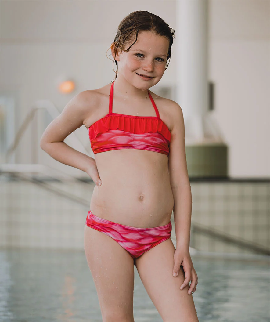 Watery havfrue bikini top til piger - Pink Blush
