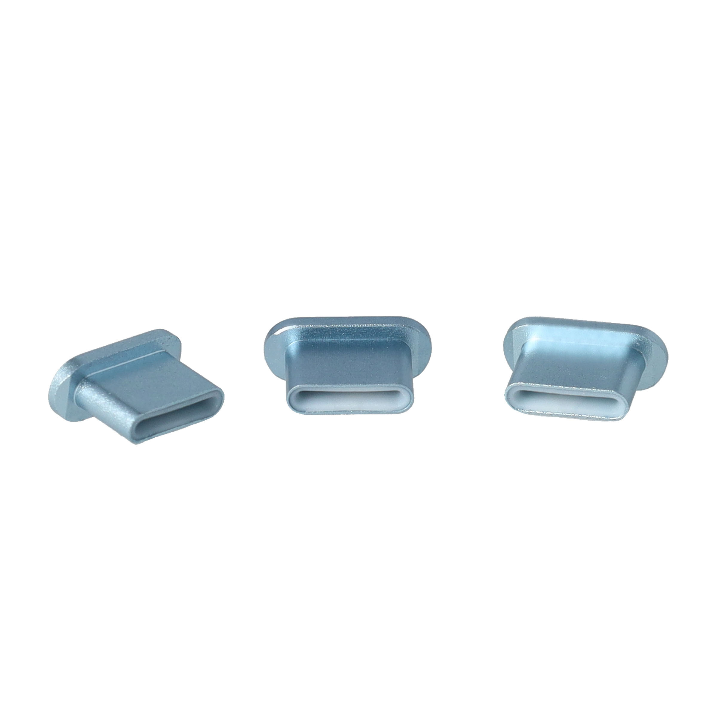 (3er Set) USB C Anti-Staub Metall Schutzstecker Anschlusskappen für Laptop / Notebook / Smartphones - Blau