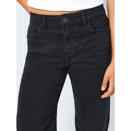 Noisy May Yolanda Wide Jeans, Black Denim, W31/L32