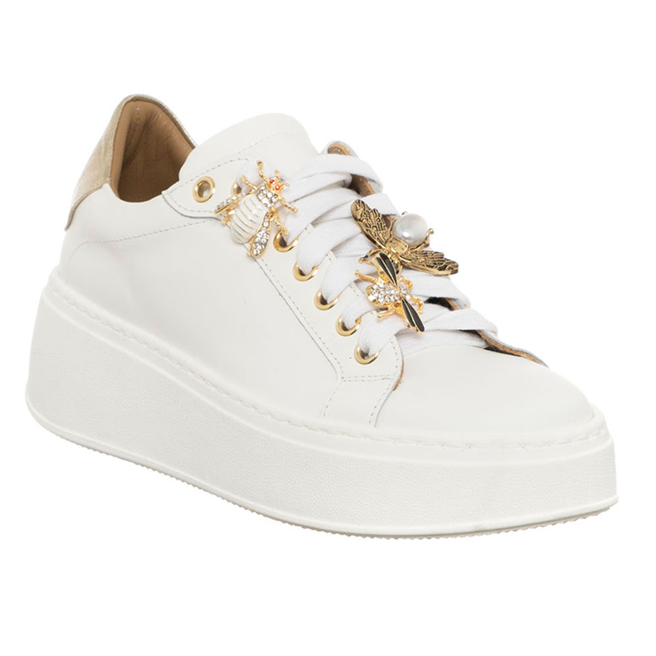 Loretta Pettinari Sneakers en Cuir Ezzi blanches